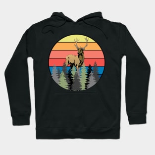 Vintage retro sunset art of zoo Hoodie